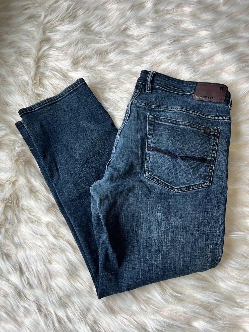 Buffalo Jeans Men's 36x28 Mid Rise Slim Fit Medium Wash